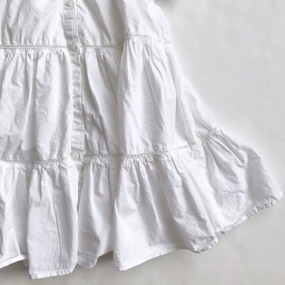 Zara white eyelet detail collar tiered dress EUC 6Y - Picture 3 of 5